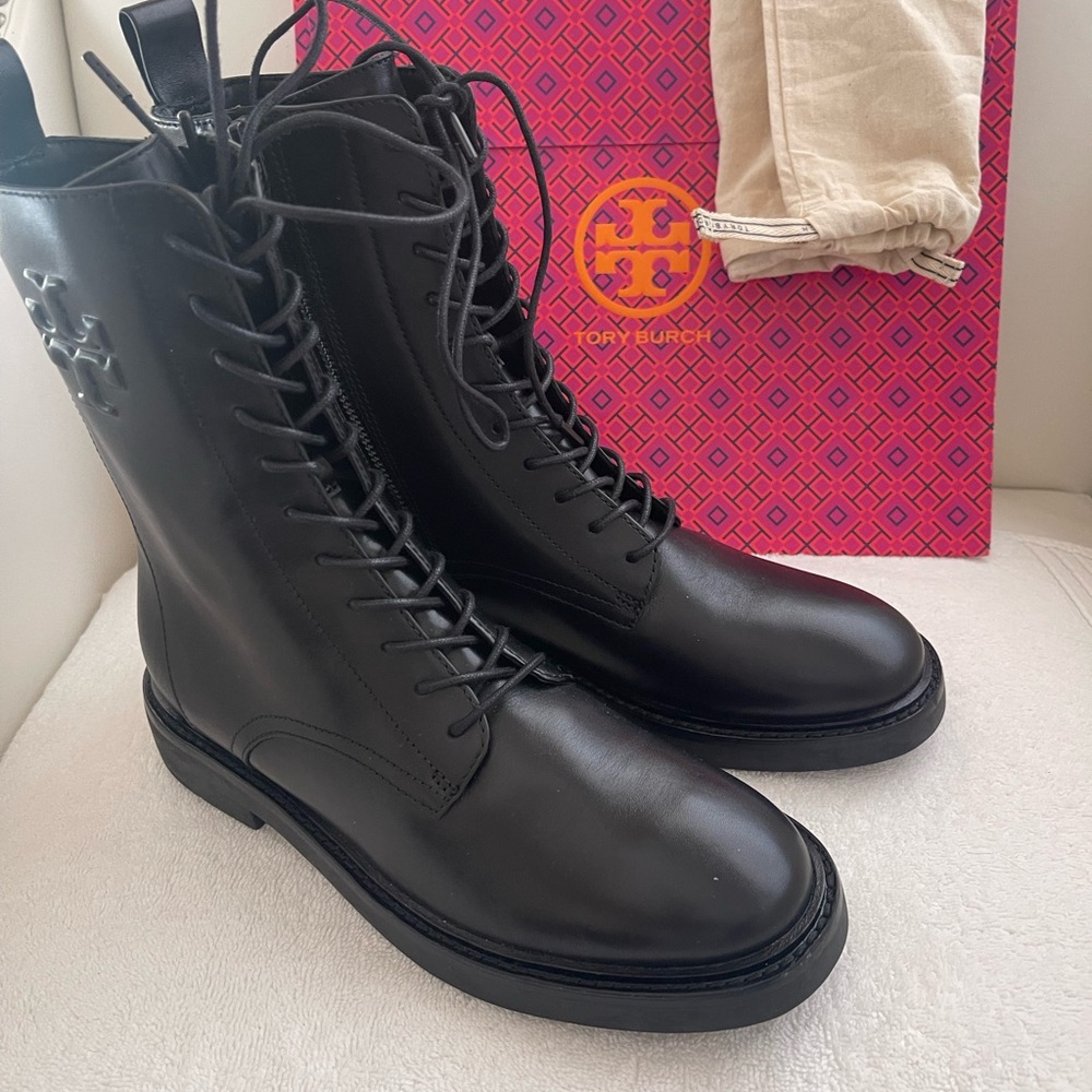 NEW Tory Burch Double T Combat Boots